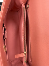 Chanel Coco Handle Flap Grained Calfskin Leather Handbag Pink