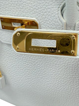 Hermes Birkin 35 White Clemence Leather With Gold Hardware Handbag