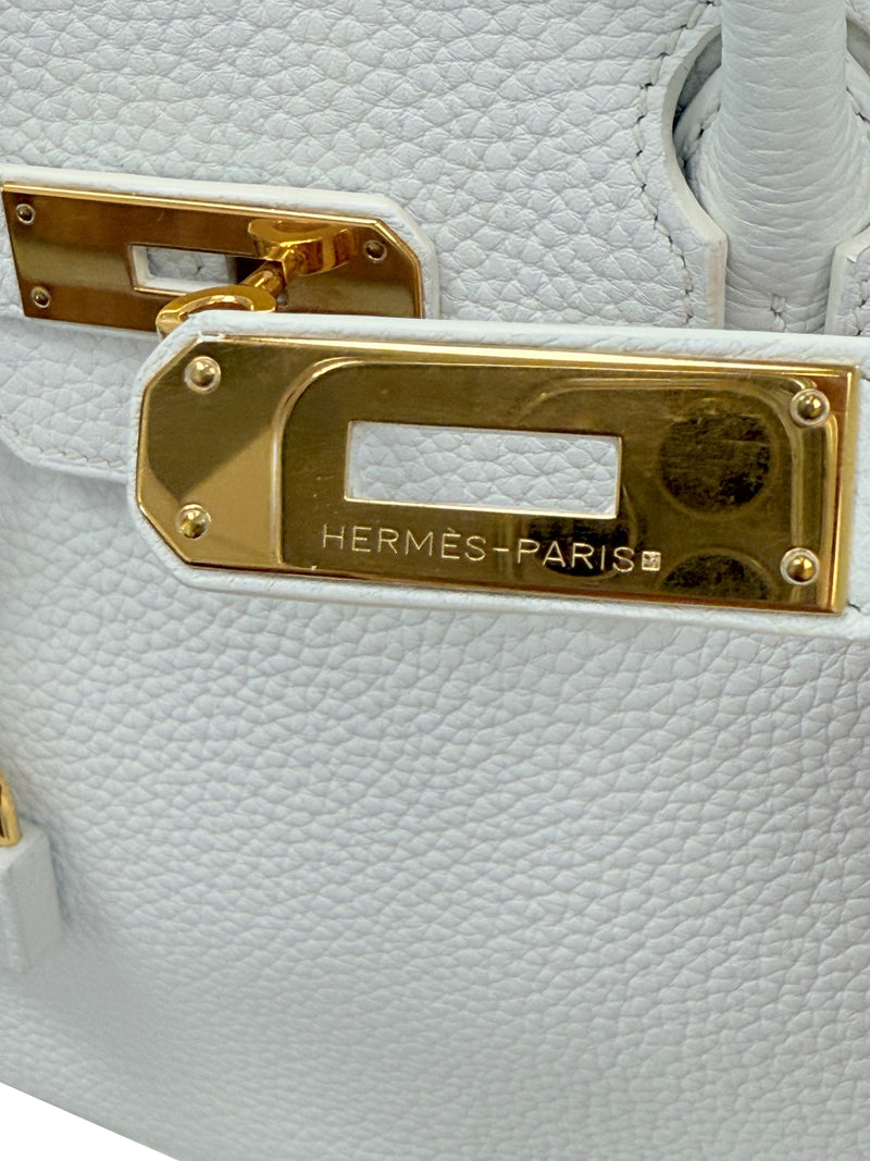 Hermes Birkin 35 White Clemence Leather With Gold Hardware Handbag