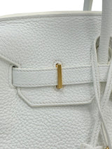 Hermes Birkin 35 White Clemence Leather With Gold Hardware Handbag