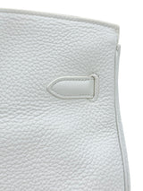 Hermes Birkin 35 White Clemence Leather With Gold Hardware Handbag