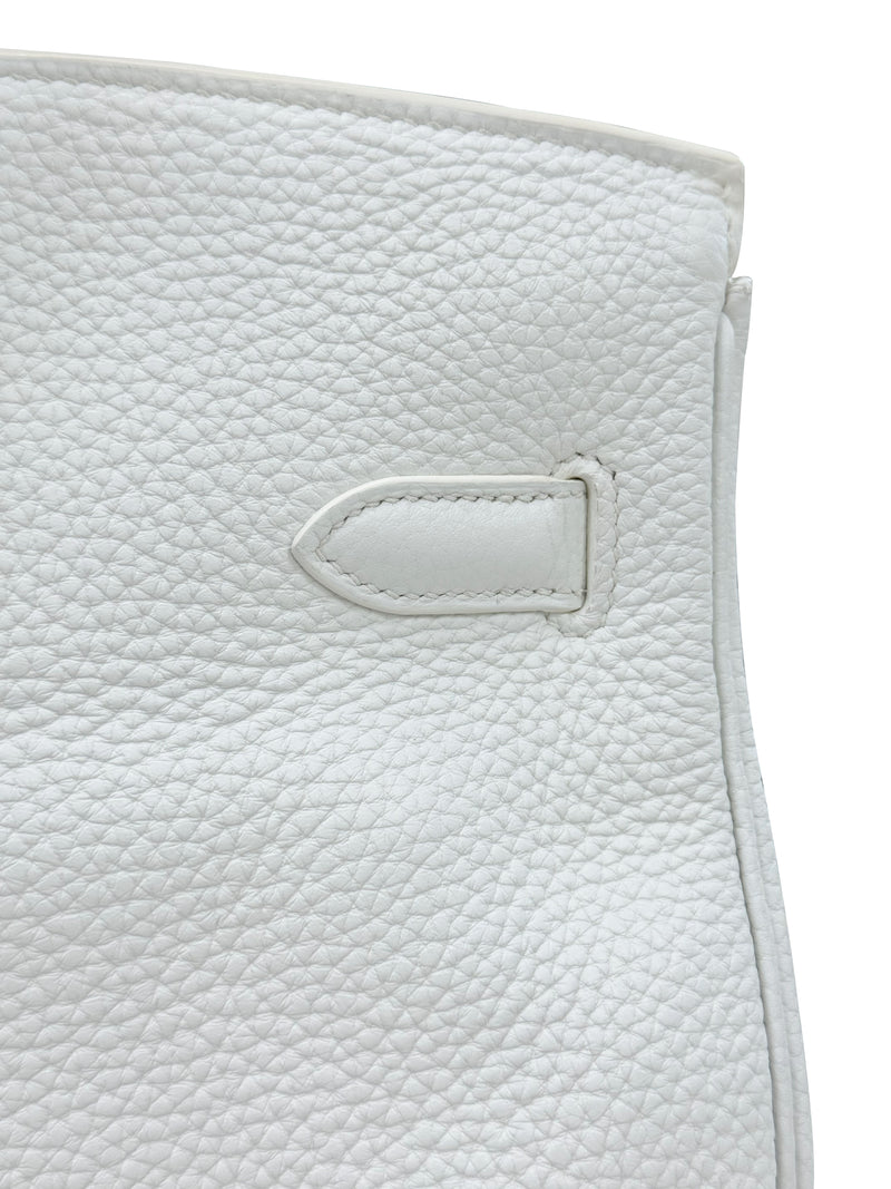 Hermes Birkin 35 White Clemence Leather With Gold Hardware Handbag