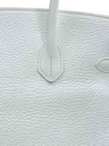 Hermes Birkin 35 White Clemence Leather With Gold Hardware Handbag