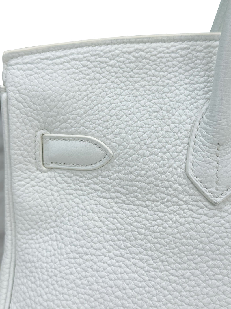 Hermes Birkin 35 White Clemence Leather With Gold Hardware Handbag