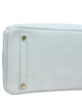 Hermes Birkin 35 White Clemence Leather With Gold Hardware Handbag