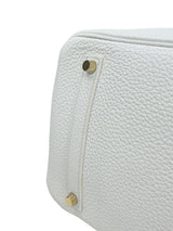 Hermes Birkin 35 White Clemence Leather With Gold Hardware Handbag