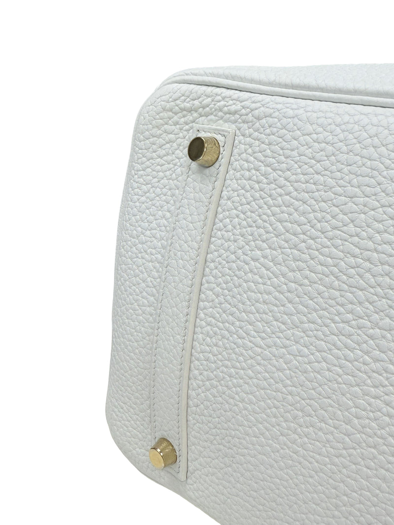 Hermes Birkin 35 White Clemence Leather With Gold Hardware Handbag