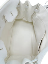 Hermes Birkin 35 White Clemence Leather With Gold Hardware Handbag