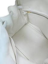 Hermes Birkin 35 White Clemence Leather With Gold Hardware Handbag