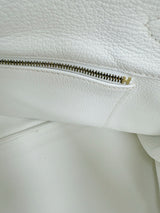 Hermes Birkin 35 White Clemence Leather With Gold Hardware Handbag