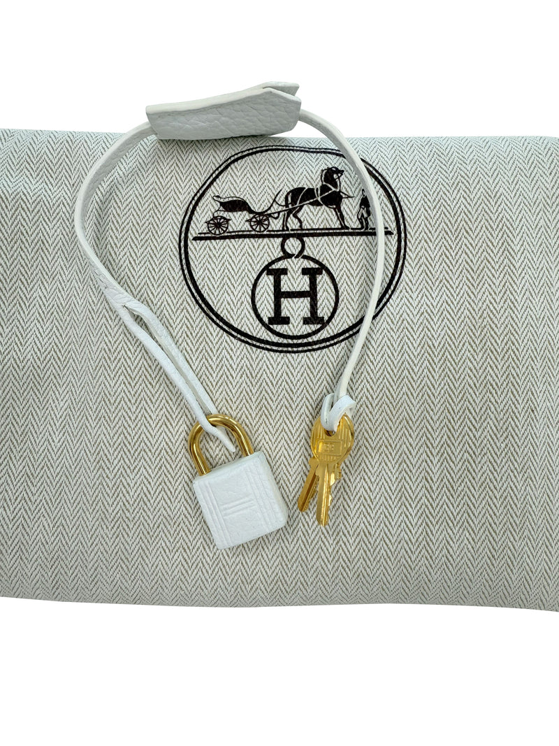 Hermes Birkin 35 White Clemence Leather With Gold Hardware Handbag