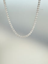 33.35ct Natural Round Diamonds Tennis Necklace 18 Inches 18K White Gold SI1-VS2