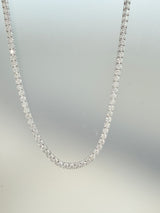 33.35ct Natural Round Diamonds Tennis Necklace 18 Inches 18K White Gold SI1-VS2