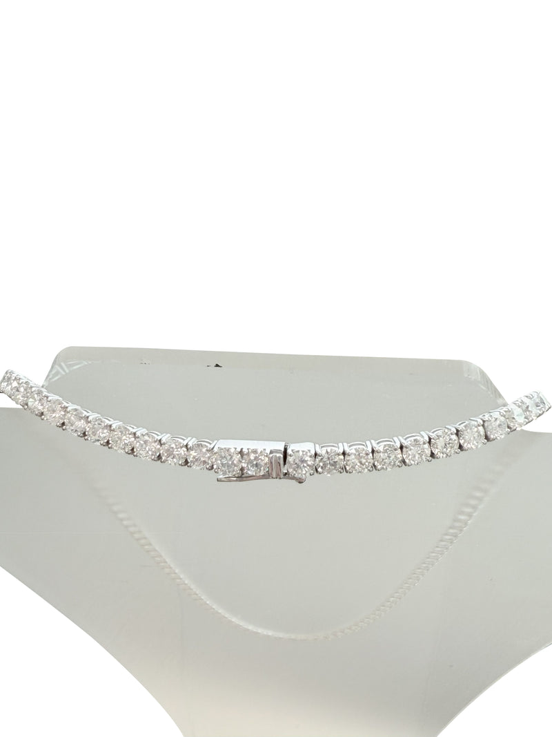33.35ct Natural Round Diamonds Tennis Necklace 18 Inches 18K White Gold SI1-VS2