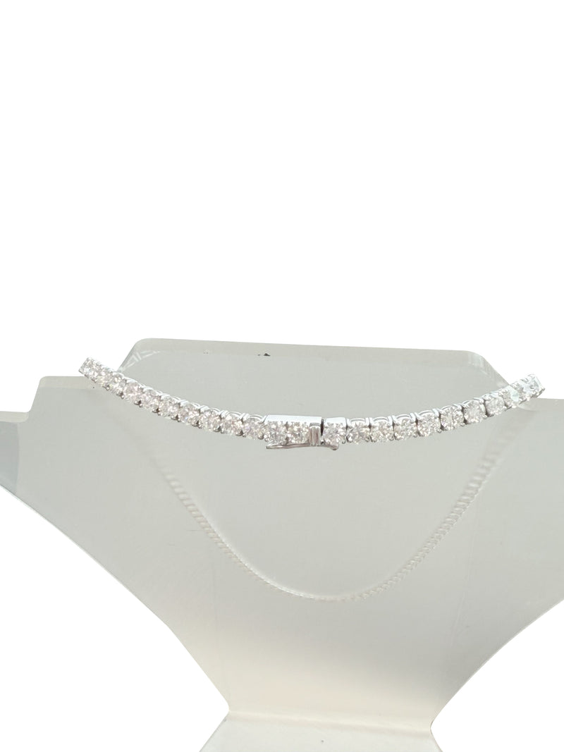 33.35ct Natural Round Diamonds Tennis Necklace 18 Inches 18K White Gold SI1-VS2
