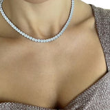33.35ct Natural Round Diamonds Tennis Necklace 18 Inches 18K White Gold SI1-VS2