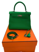 Hermes Kelly 25 Bamboo Togo Leather with Palladium Hardware Handbag