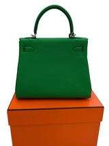 Hermes Kelly 25 Bamboo Togo Leather with Palladium Hardware Handbag