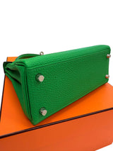 Hermes Kelly 25 Bamboo Togo Leather with Palladium Hardware Handbag