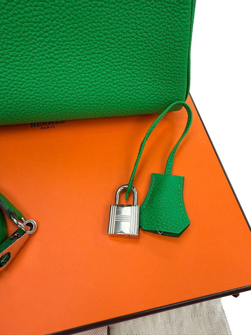 Hermes Kelly 25 Bamboo Togo Leather with Palladium Hardware Handbag