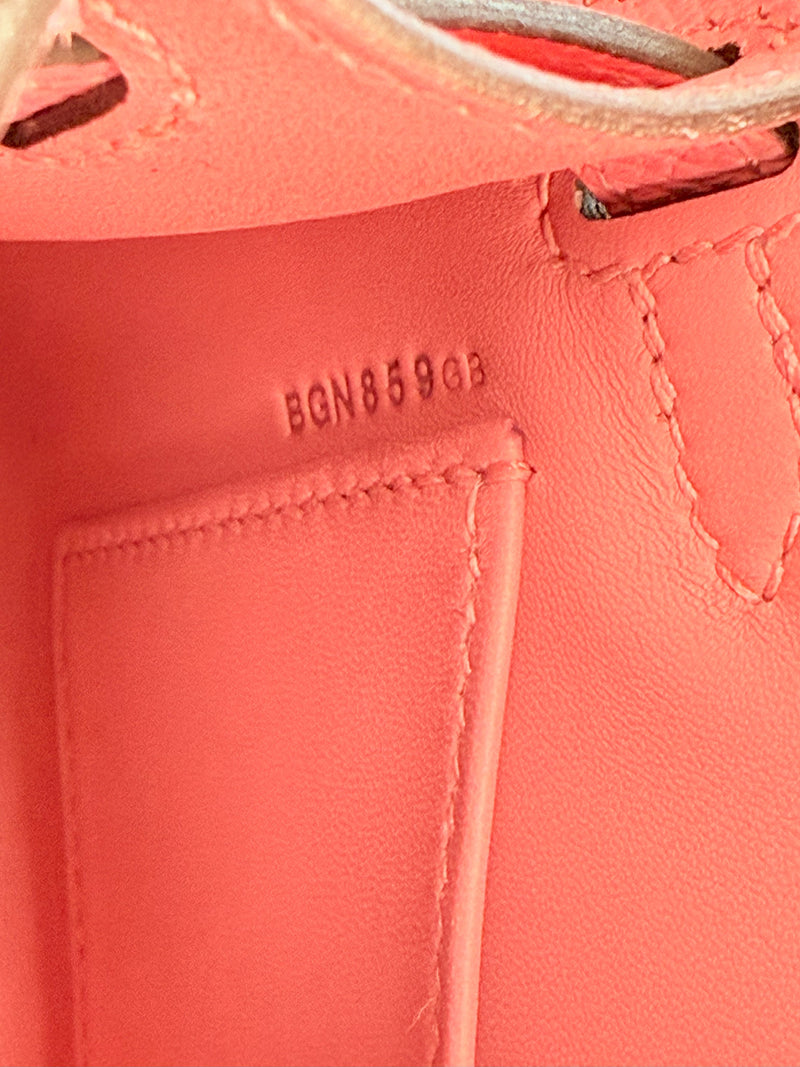 Hermes Mini Kelly Rose Azalee Epsom Leather with Palladium Hardware Handbag
