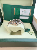 Rolex Datejust 41mm Two-Tone Rose Gold Steel Fluted Chocolate Dial Watch 126331