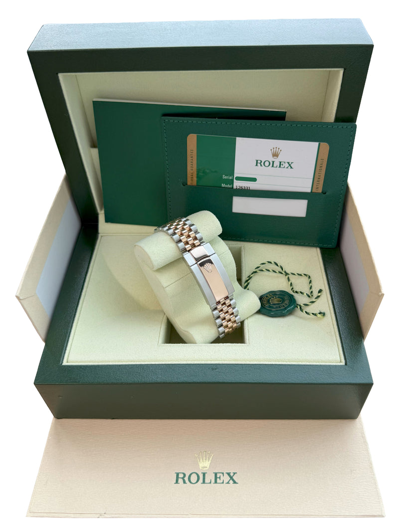 Rolex Datejust 41mm Two-Tone Rose Gold Steel Fluted Chocolate Dial Watch 126331