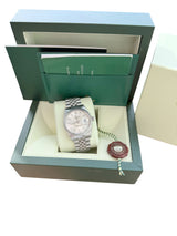 Rolex Datejust 36mm Silver Dial Vintage Steel Engine Turned Bezel Watch 16030