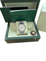 Rolex Datejust 36mm Silver Dial Vintage Steel Engine Turned Bezel Watch 16030