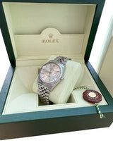 Rolex Datejust 36mm Silver Dial Vintage Steel Engine Turned Bezel Watch 16030