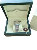 Rolex Datejust 36mm Silver Dial Vintage Steel Engine Turned Bezel Watch 16030