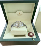 Rolex Datejust 36mm Silver Dial Vintage Steel Engine Turned Bezel Watch 16030