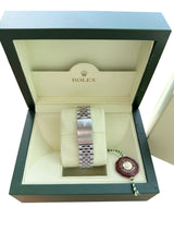 Rolex Datejust 36mm Silver Dial Vintage Steel Engine Turned Bezel Watch 16030
