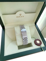 Rolex Datejust 36mm Silver Dial Vintage Steel Engine Turned Bezel Watch 16030