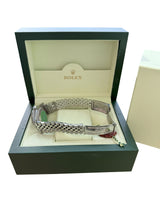 Rolex Datejust 36mm Silver Dial Vintage Steel Engine Turned Bezel Watch 16030