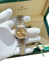 Rolex Datejust 36mm Steel Yellow Gold Champagne Roman Dial Mens Watch 116233