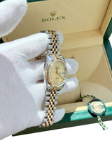 Rolex Datejust 36mm Steel Yellow Gold Champagne Roman Dial Mens Watch 116233