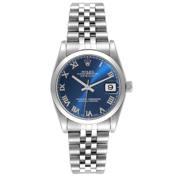 Rolex Datejust 31mm Midsize Blue Roman Dial Steel Jubilee Ladies Watch 78240