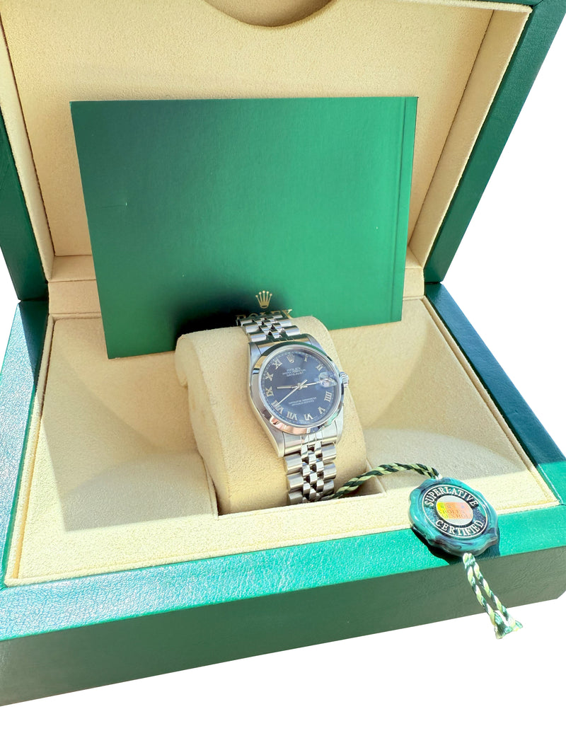 Rolex Datejust 31mm Midsize Blue Roman Dial Steel Jubilee Ladies Watch 78240