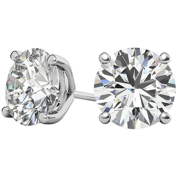 7.20ct GIA Natural Round Diamond 4 Prong Martini Stud Earrings Si1/Si2 14K Gold