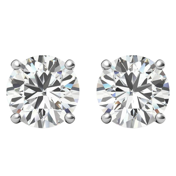 7.20ct GIA Natural Round Diamond 4 Prong Martini Stud Earrings Si1/Si2 14K Gold
