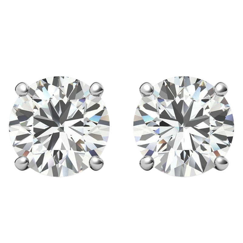 7.20ct GIA Natural Round Diamond 4 Prong Martini Stud Earrings Si1/Si2 14K Gold