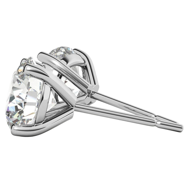 7.20ct GIA Natural Round Diamond 4 Prong Martini Stud Earrings Si1/Si2 14K Gold