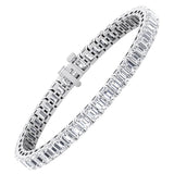 9.97 Carats Emerald-Cut Natural Diamond Tennis Bracelet VVS1/VVS2 Platinum