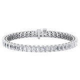9.97 Carats Emerald-Cut Natural Diamond Tennis Bracelet VVS1/VVS2 Platinum