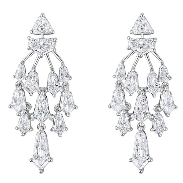 Ruchi New York 4.33 Carats Devi Diamond Chandelier Earrings In 18K White Gold