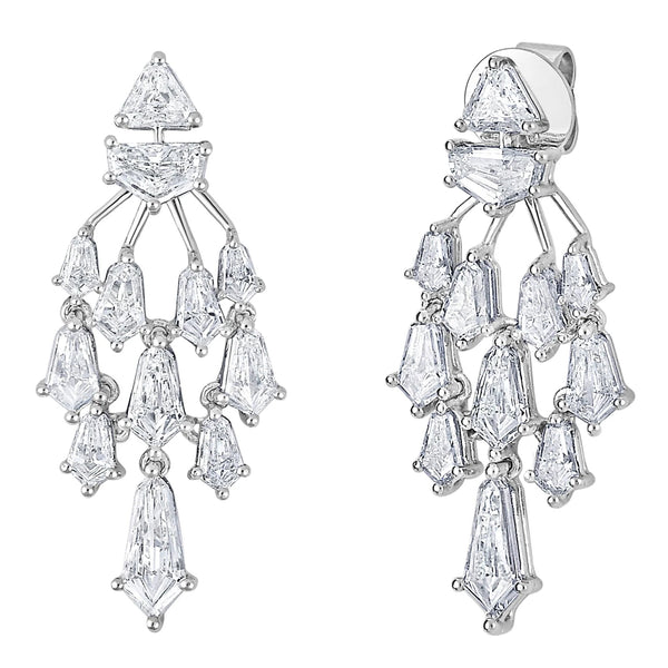 Ruchi New York 4.33 Carats Devi Diamond Chandelier Earrings In 18K White Gold