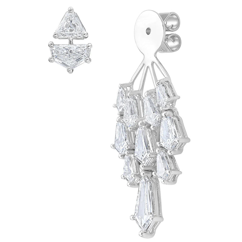 Ruchi New York 4.33 Carats Devi Diamond Chandelier Earrings In 18K White Gold