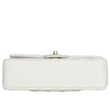 Chanel Small Classic Double Flap White Caviar Light Gold Hardware