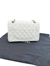Chanel Small Classic Double Flap White Caviar Light Gold Hardware